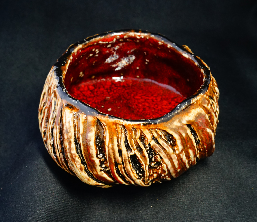 Chawan Akaraku - Détail céramique - Daijobu Pottery