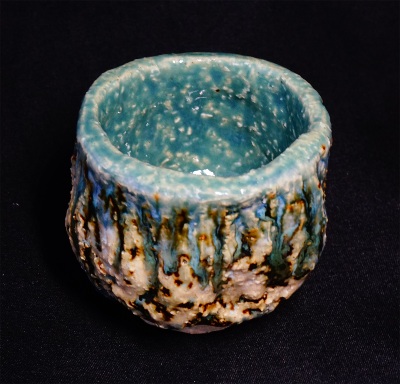 Green jasper chawan - Détail céramique - Daijobu Pottery