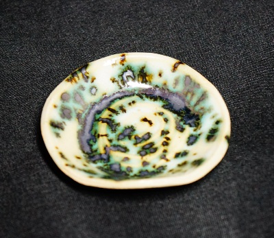 Green jasper mamezara - Détail céramique - Daijobu Pottery
