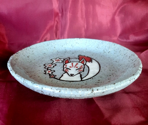 Kitsune plate - Poterie fait main - Daijobu